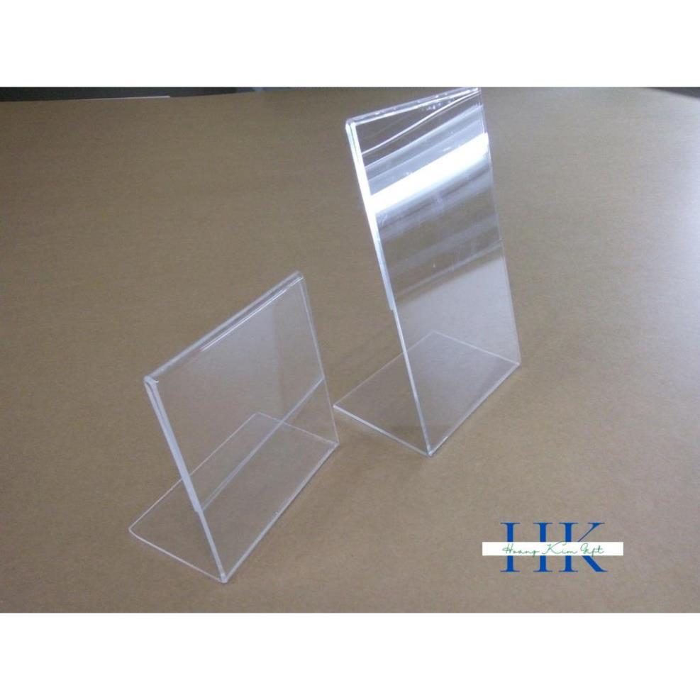 Acrylic Kệ menu mica chữ L mini, để bảng giá, thông tin sản phẩm, menu để bàn nhiều kích thước , Acrylic