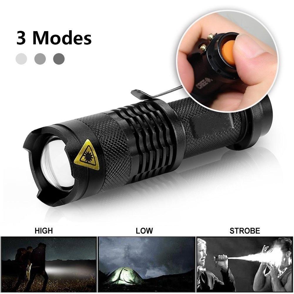 7W Ultra Bright Mini LED Flash Light Đèn pin chiến thuật nhỏ với Hộp Kit