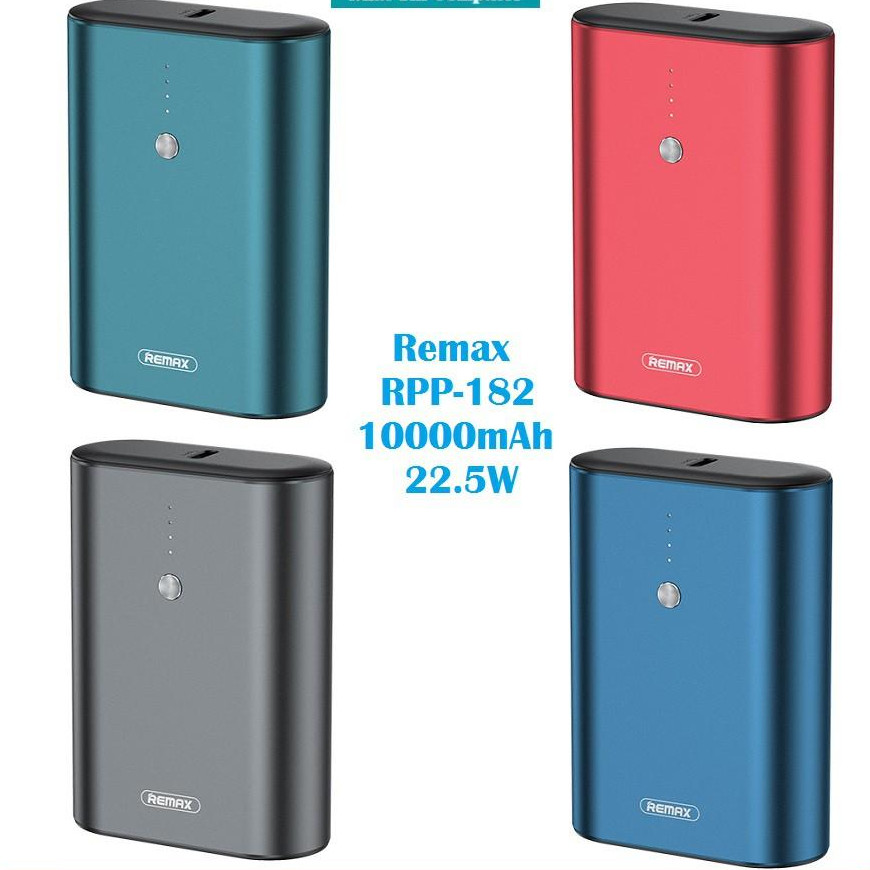 Pin sạc dự phòng mini Remax RPP-182 10000mAh sạc nhanh QC3.0 max 22.5W, Type-C PD 18W (HÀNG CHÍNH HÃNG)