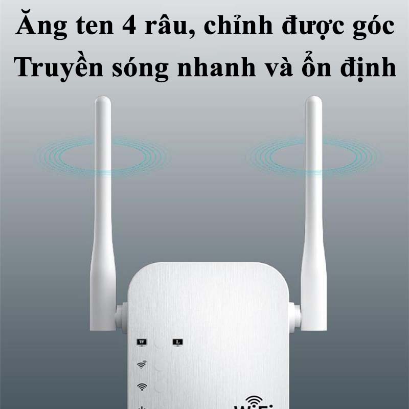 Kích Sóng Wifi 4 Râu Ăng Ten Phát Xuyên Tường Chuẩn N Tốc Độ 300mbps Màu Trắng Bộ Kích Sóng Wifi Thu Phát Mở Rộng Khuếch Đại Sóng Wifi USB Wifi Kiêm Router Wifi Băng Tần Rộng - ML032