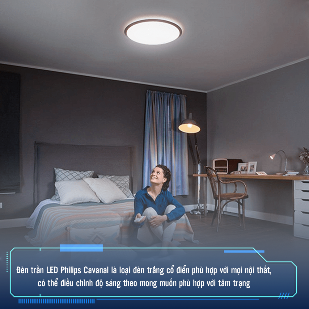Bộ Đèn Philips LED ốp trần tròn 31808 CAVANAL LED 4000K 13.5W