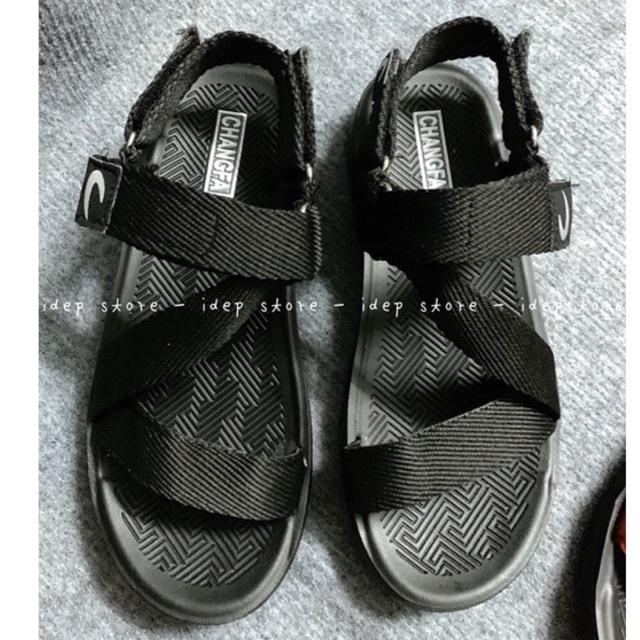 Giày sandal unisex quai Đỏ chữ Z GL034 - Xăng đan dây dù nam nữ đế đúc PU siêu bền SH9 IDEP