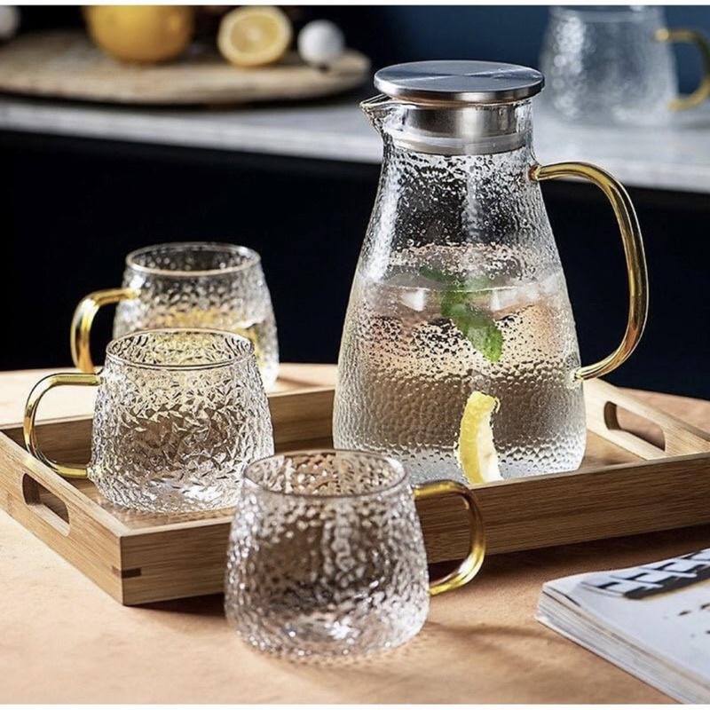 BỘ BÌNH NƯỚC 6 CỐC KÈM KHAY GỖ VÀ GIÁ TREO SANG TRỌNG