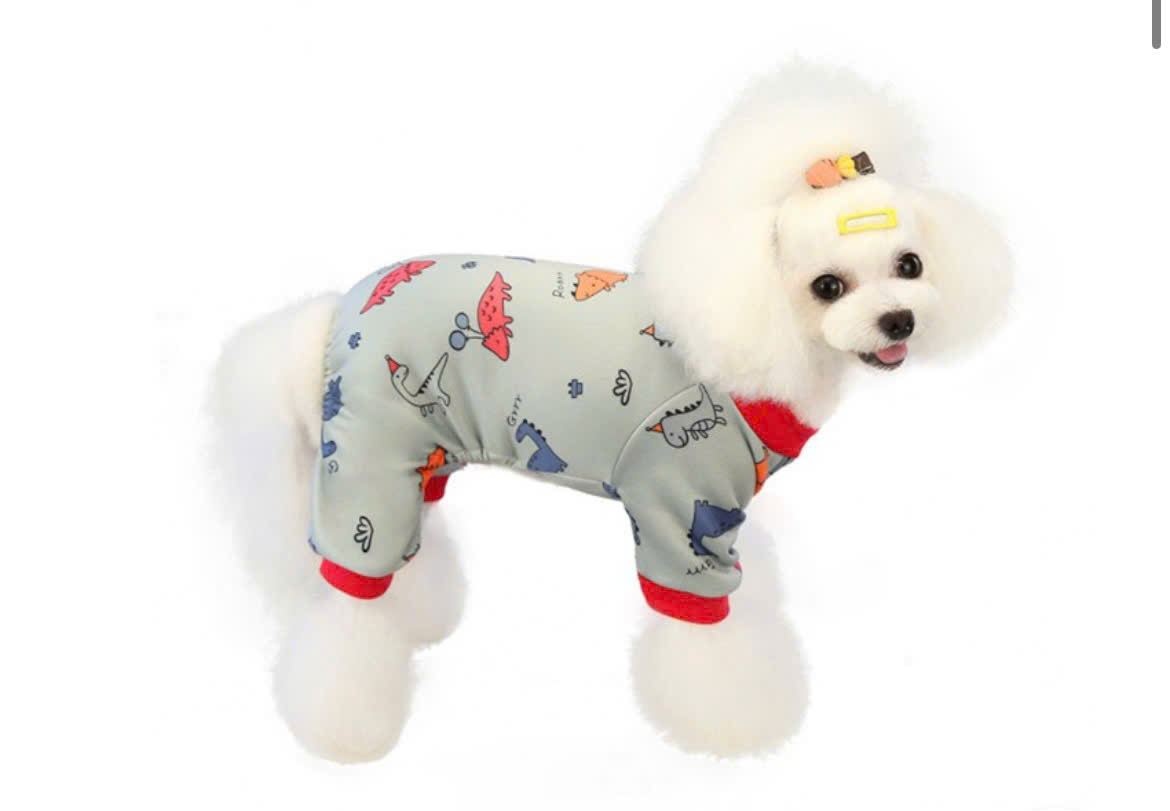 ÁO THUN NỈ HOẠ TIẾT KHỦNG LONG CUTE TỪ 1-4.5KG DÀNH CHO THÚ CƯNG CHÓ MÈO