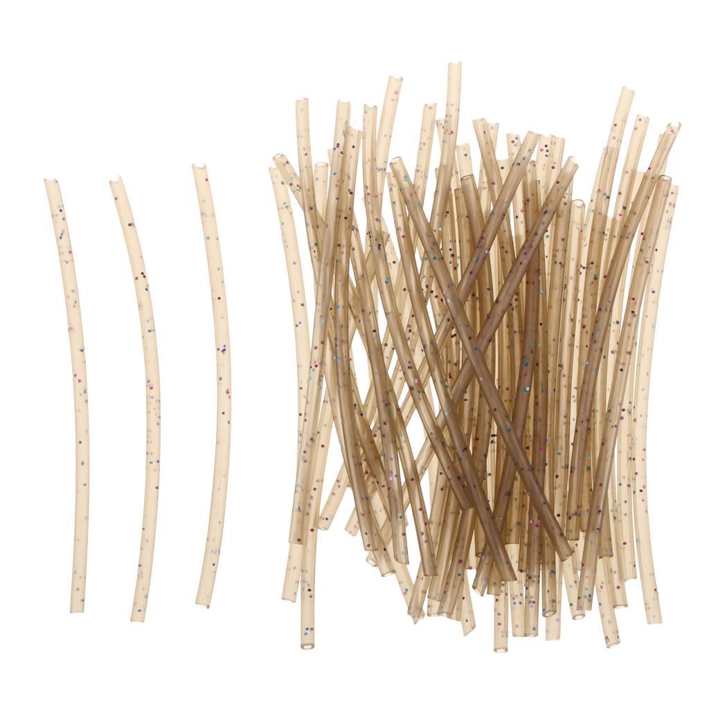 50pcs Soft Rubber Rig Tube Carp Fishing Rig Sleeves Hook Line Connector 6cm Terminal Tackle