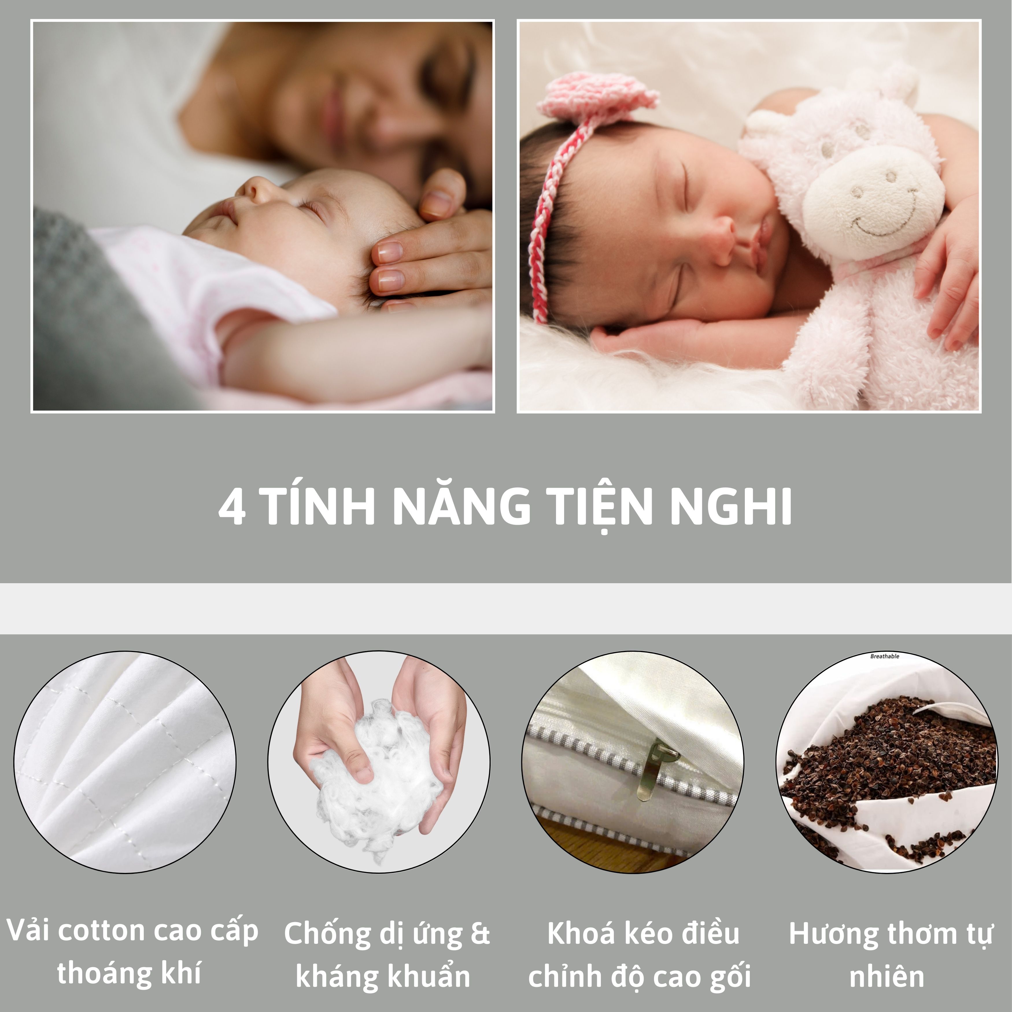 Ruột Gối Kiều Mạch Homemark Cao Cấp - Hỗ Trợ Giấc Ngủ Sâu, Êm Ái, Tự Nhiên, Thoáng Khí - Kích Thước 50x70cm