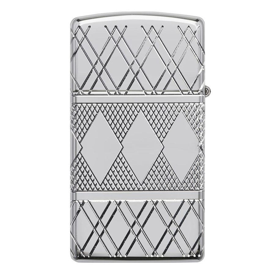 Bật Lửa Zippo 49052 – Zippo Slim Armor Diamond Pattern Design High Polish Chrome