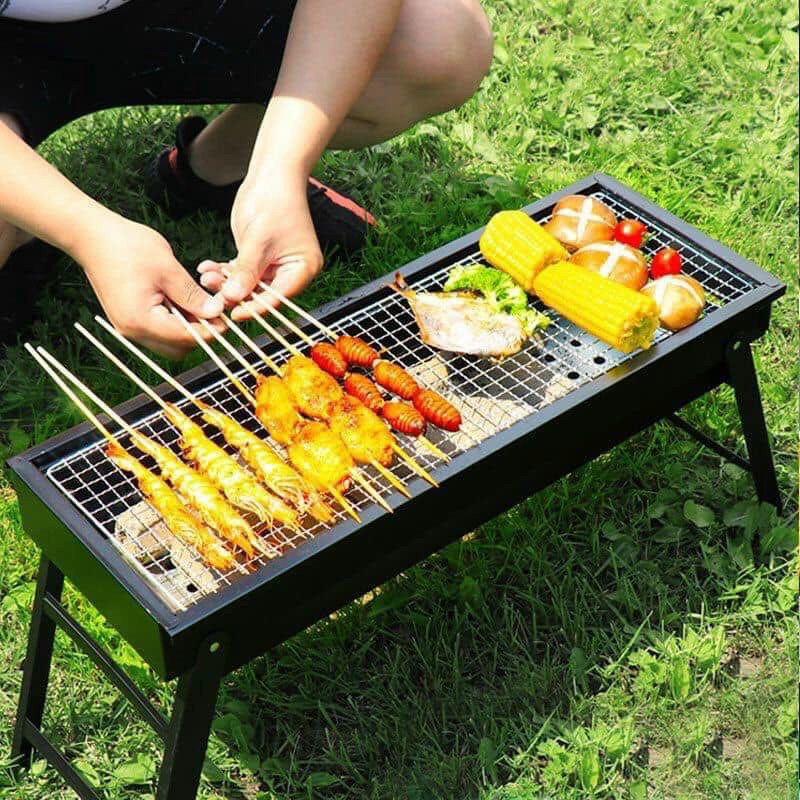 Bếp Nướng Than BBQ Ngoài Trời Loại Dài 61x23x35cm