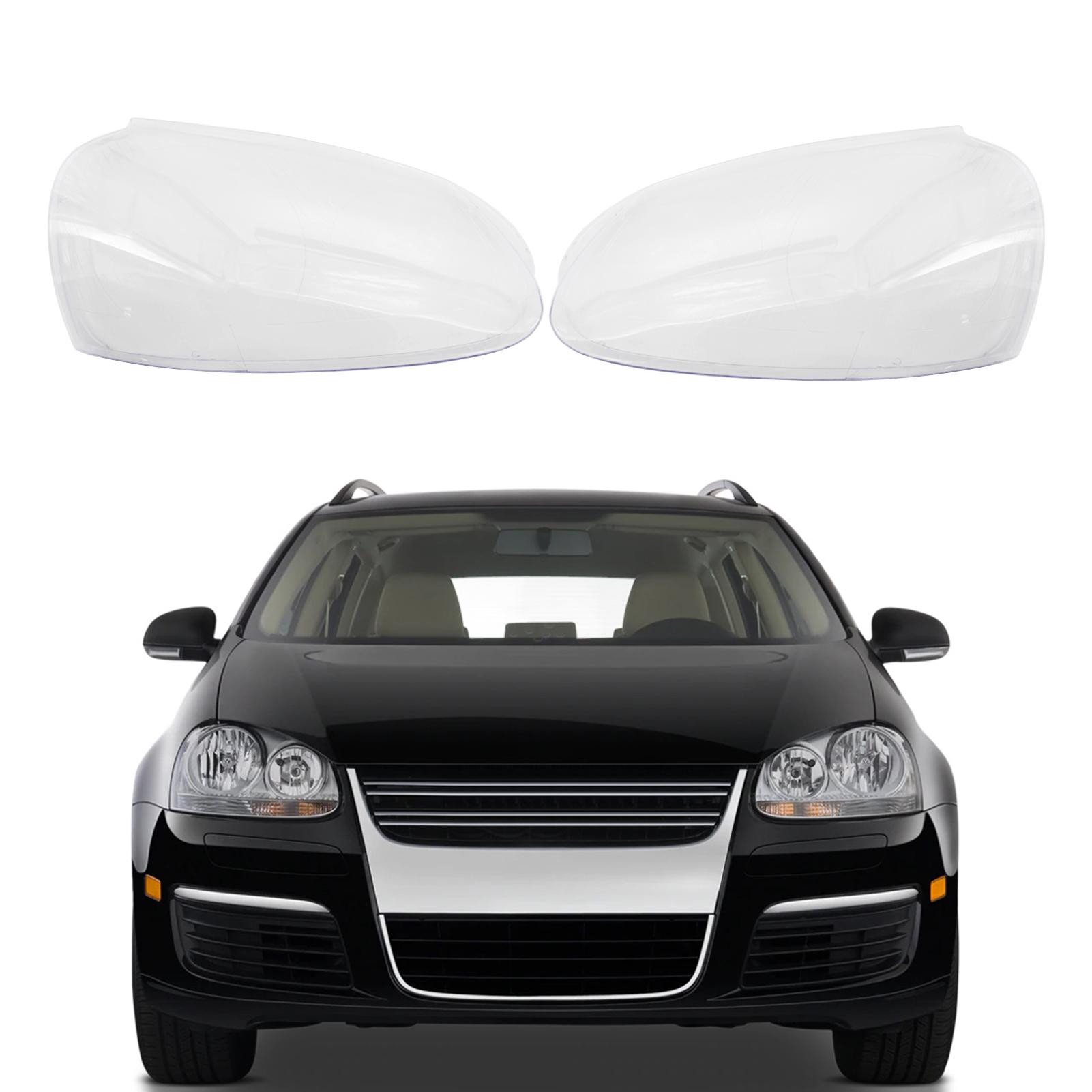 1 Pair Car Front Headlight Clear Lens Cover Plastic 1K6941005S 1K6941006S Replacement for VW Golf Jetta 2005-2009