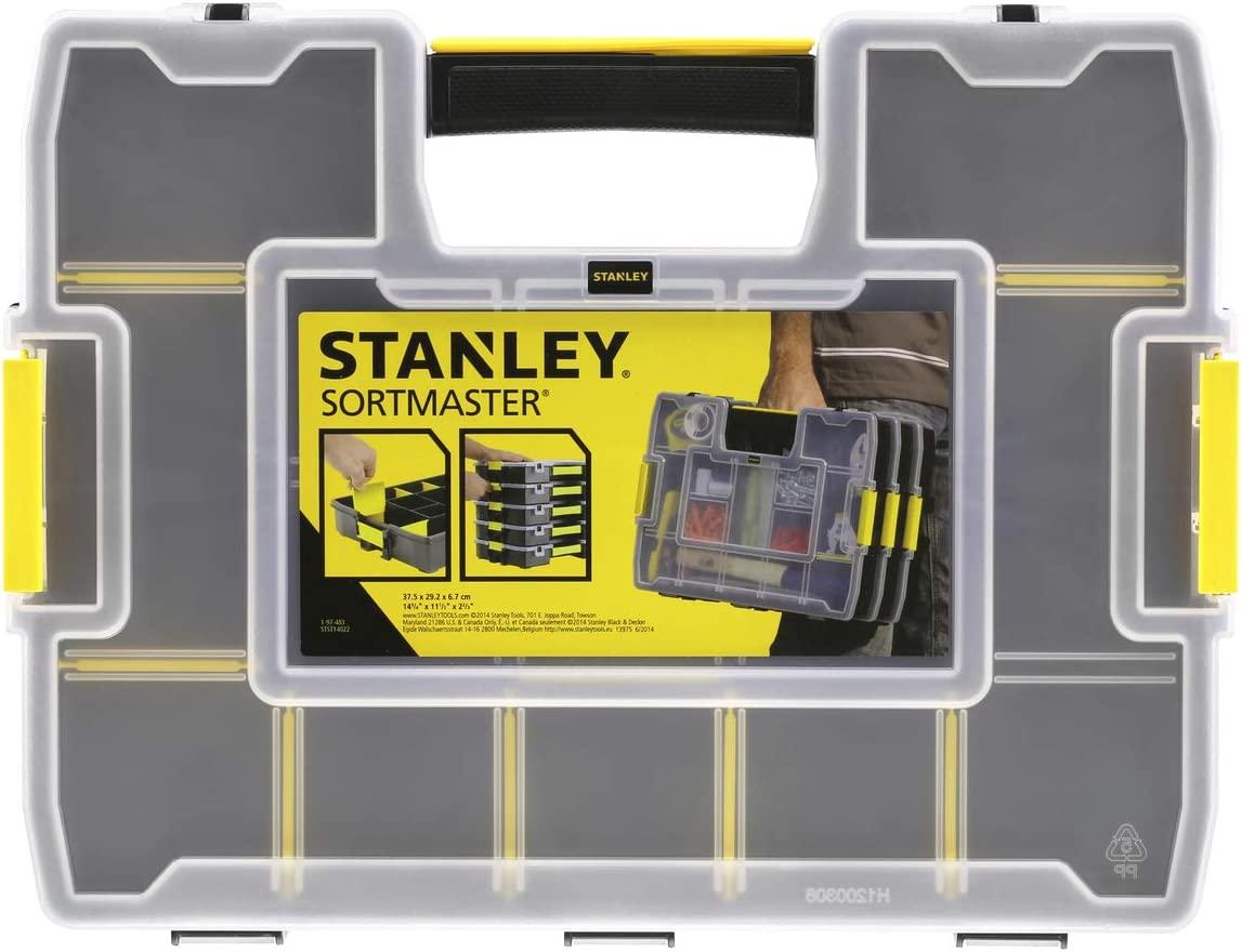 HỘP NHỰA ĐỰNG MŨI KHOAN, ỐC VÍT 14 NGĂN (37.5X29.2X 6.7)CM STANLEY 1-97-483 - HÀNG CHÍNH HÃNG