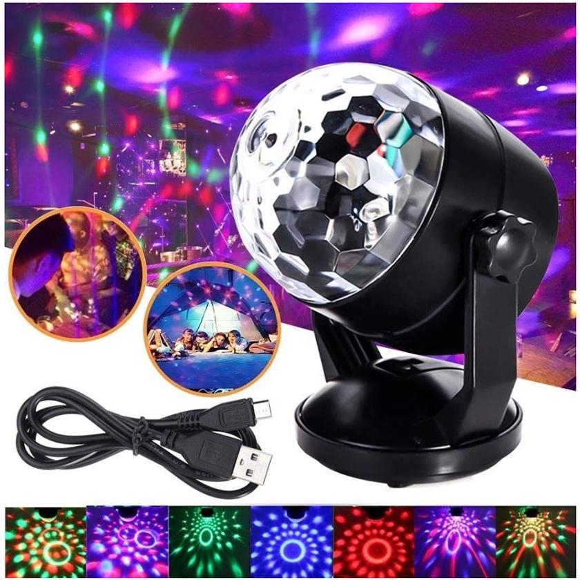 Đèn Led 7 Màu Vũ Trường Cảm Ứng Nhạc, Xoay 7 Màu Sân Khấu Chớp Theo Nhạc, Nháy Theo Nhạc, Chớp 7 Màu - Free Ship Toàn Quốc