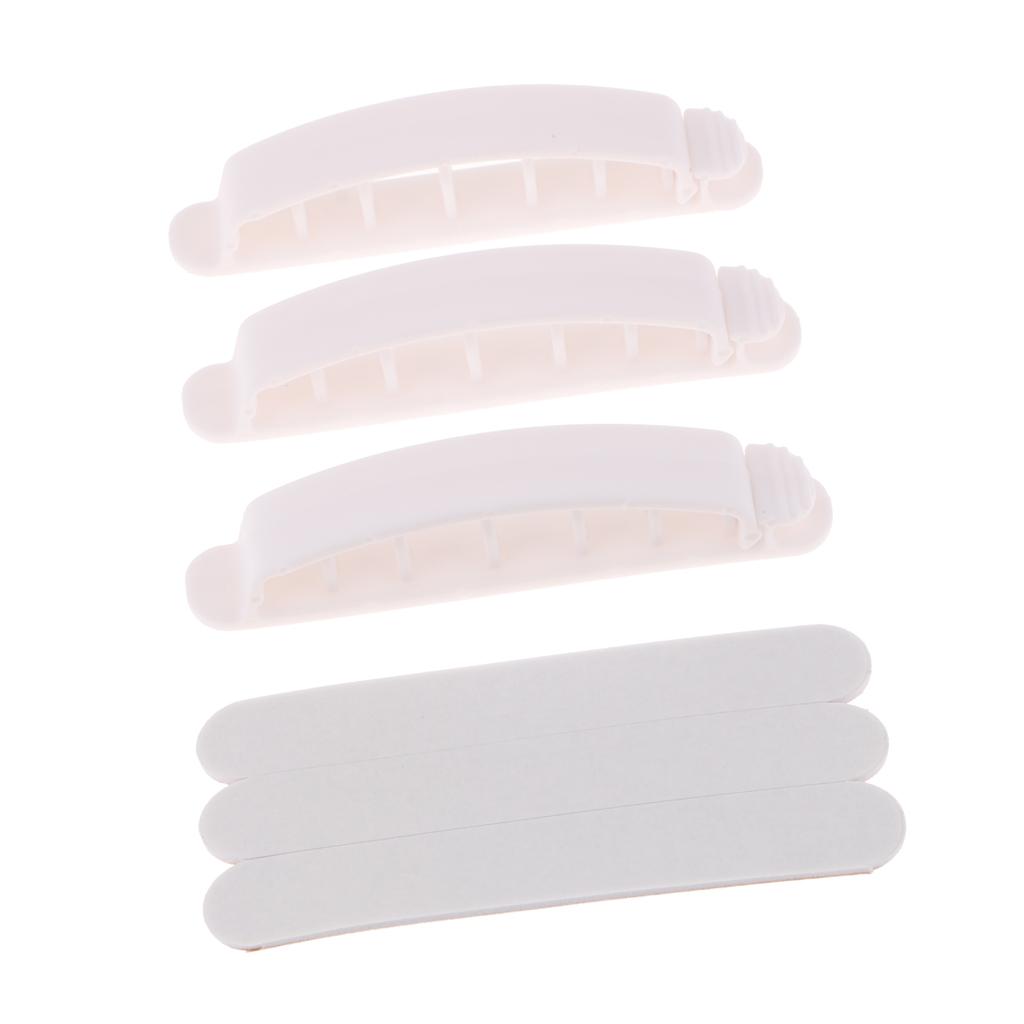 Cable Clips with Strong Adhesive Tapes Wire Holder Organizer Pack of 3 White