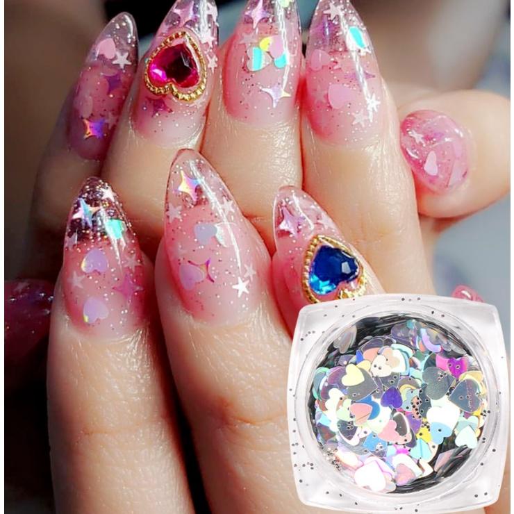 hũ phụ kiện trang trí nail lấp lánh