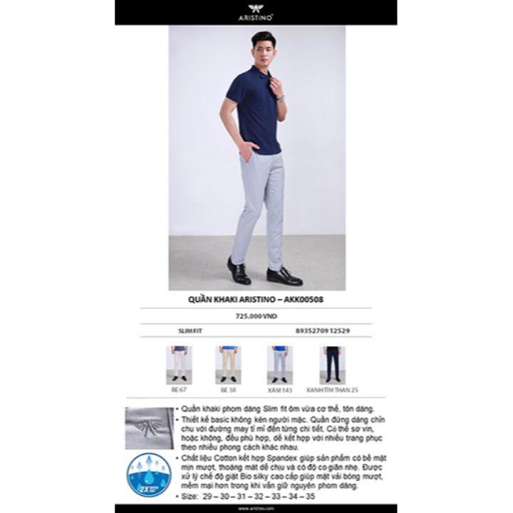 Quần dài Khaki AKK00508 dáng Slim fit