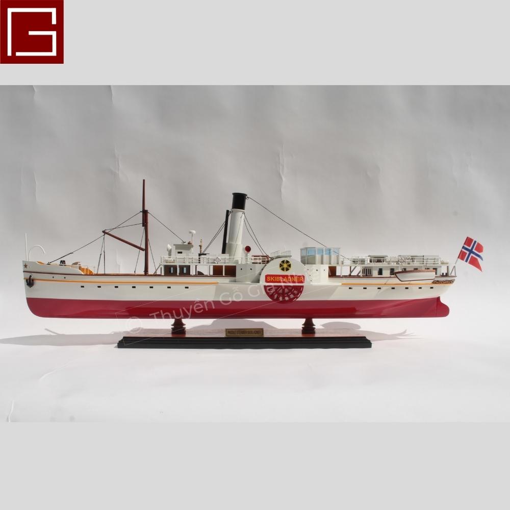 Mô Hình Thuyền Gỗ Trang Trí Phong Thủy Dạng Thuyền Du Lịch PADDLE STEAMER SKIBLADNER Chính Hãng, Hàng Xuất Khẩu Chất Lượng Cao