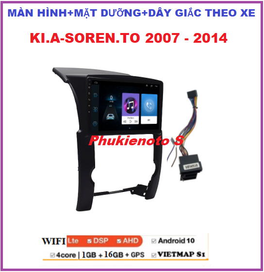 Màn hình Android 9" kết nối wifi (ram1G-rom16G) cho KI.A SOREN-TO 2007-2014. Bộ đầu dvd Android Tiếng Việt kết nối wifi kèm mặt dưỡng, giắc nguồn, điều khiển giọng nói,xem chỉ đường,camera oto.dvd oto. Đồ chơi oto.