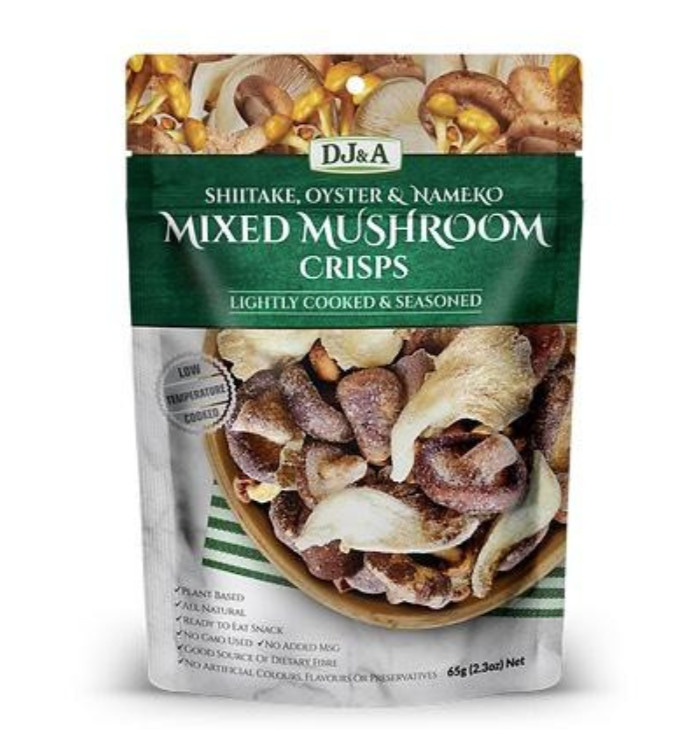 Hỗn hợp nấm sấy giòn DJ&amp;A 65g - DJ&amp;A Shiitake, Oyster &amp; Nameko Mixed Mushroom Crisps