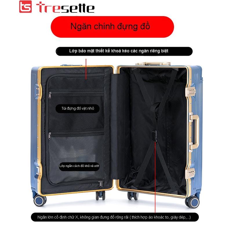BFQ2ST500KTL: giảm 8% cho đơn từ 500K Vali khoá sập viền nhôm cao cấp kèm ổ sạc, móc treo đồ nhập khẩu Hàn Quốc TRESETTE 3033