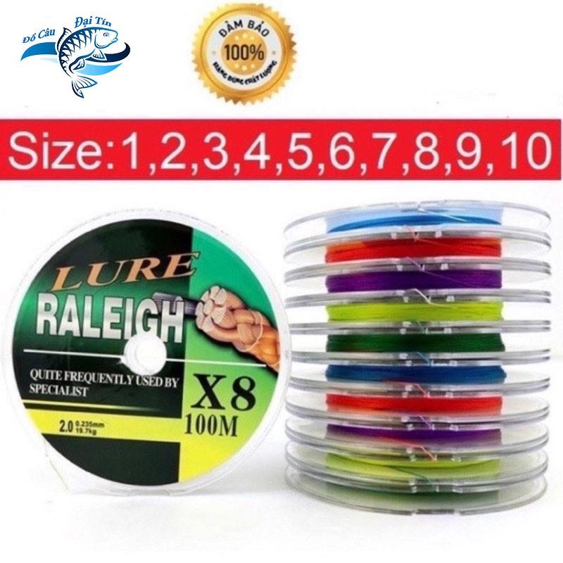 Dây dù câu cá Lure Raleigh X8 7 màu siêu đẹp siêu bền mịn dù chìm