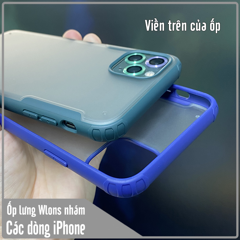 Ốp lưng nhám viền màu chống sốc cho các dòng iPhone