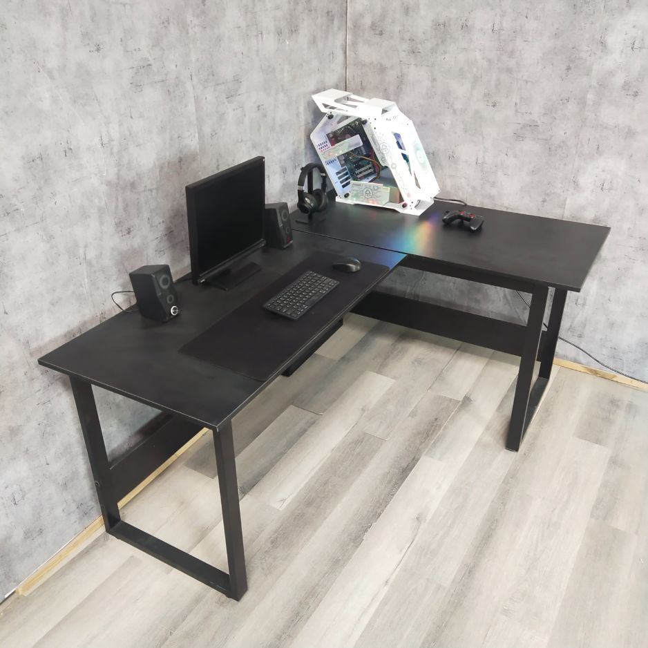 Bàn làm việc để máy tính chữ L dùng học tập, gaming FUFUTECH, mặt gỗ rộng rãi 180x120cm, khung  sơn tĩnh điện chắc chắn