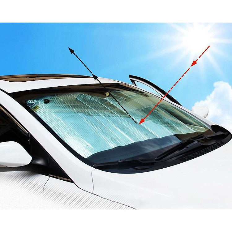 Tấm Che Nắng Ôtô Kính Lái Tấm Chắn Nắng Ôtô 5 Lớp Tráng Bạc Phản Quang Chống Nóng Tia UV Kích Thước 140x70cm