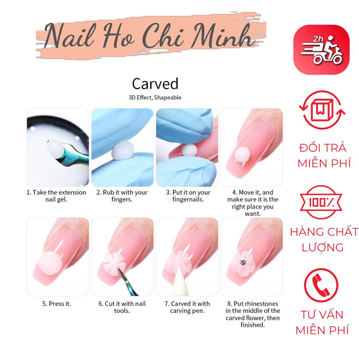 [Sản phẩm mới]Gel định hình Huaxi gắn móng úp,nặn charm, định hình móng, gel gôm... chuyên dụng hủ lớn 30g