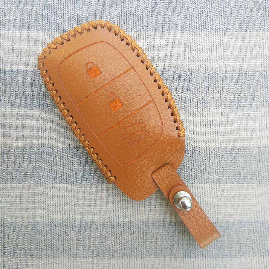 Bao da 3 nút chìa khóa smartkey xe hơi Hyundai