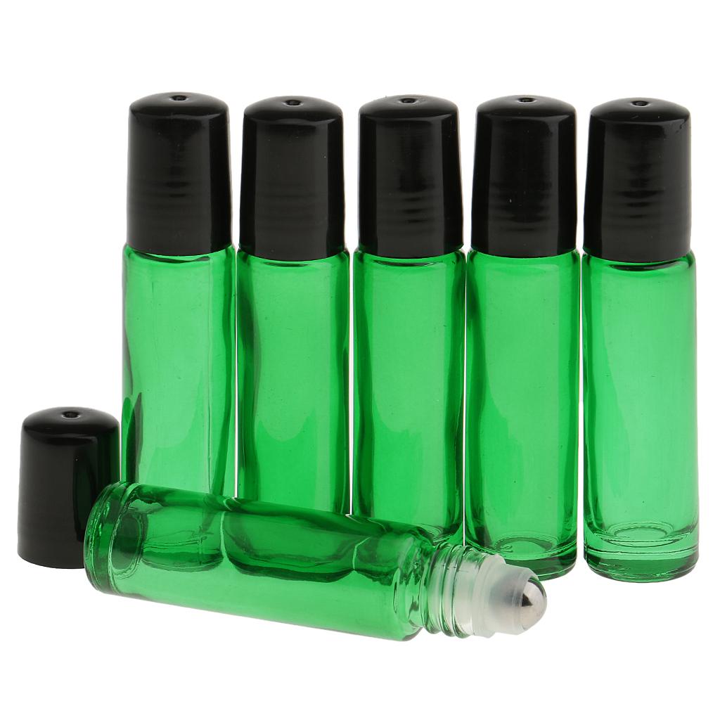 6 Miếng 10ml Thủy Tinh Rỗng Cuộn Trên Chai Cho Nước Hoa Thiết Yếu