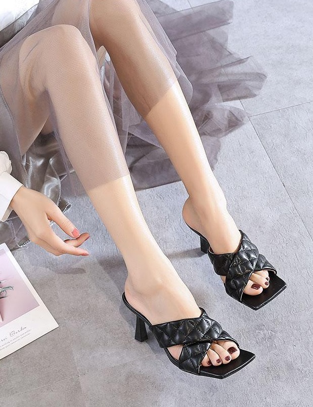 Guốc nữ đẹp chữ X THG15 ô trần trám cao 5 phân