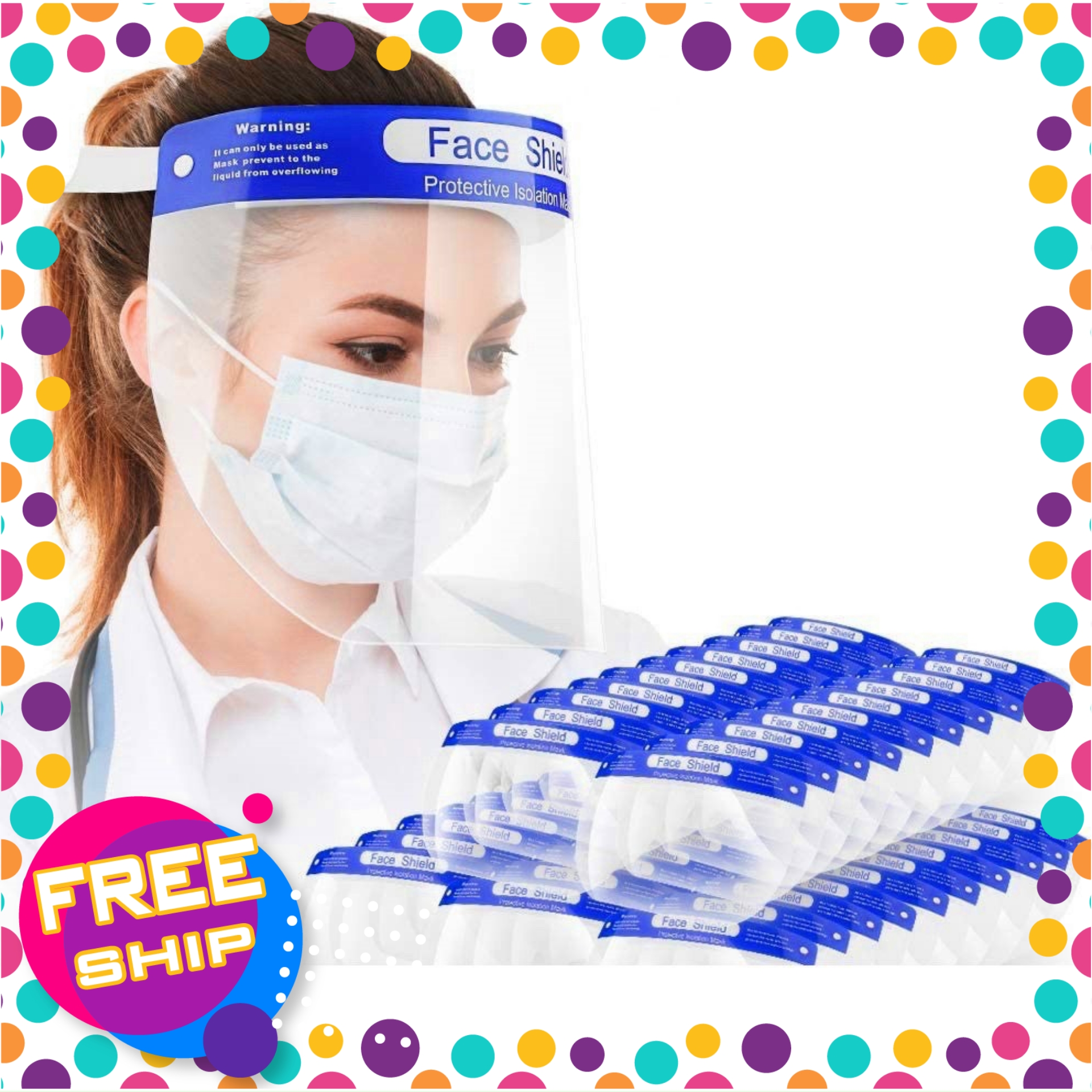 Kính chống giọt bắn Face Shield loại Tấm che mặt phòng dịch [Combo 10 cái]