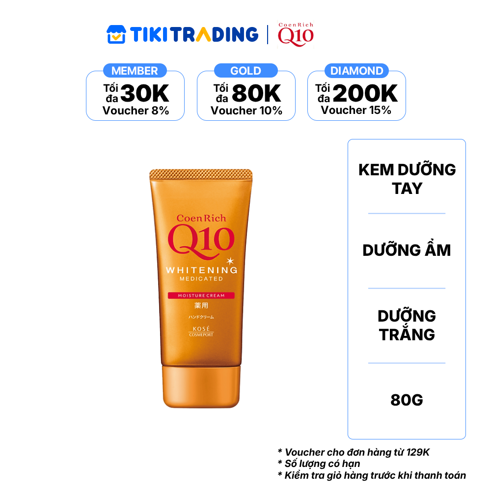 Kem tay dưỡng ẩm và dưỡng trắng COENRICH Q10 (80 g/tuýp)