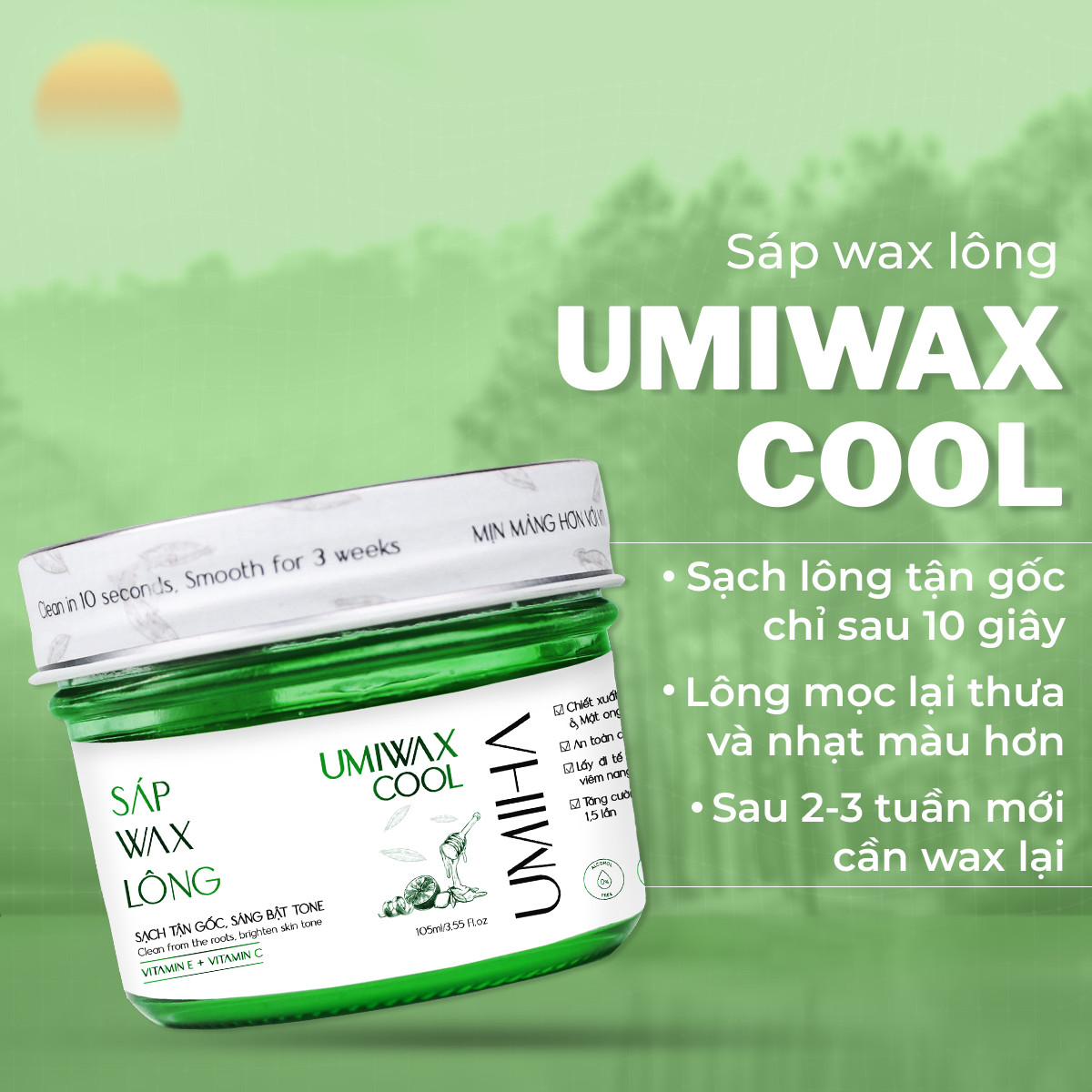 Sáp wax lông lạnh UMIHA 105ML dùng cho wax lông Nách, Chân, Tay, Body an toàn hiệu quả