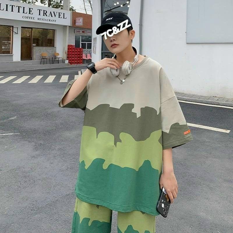 Set Bộ Mặc Nhà Loang Màu Nam Nữ Cặp ĐôiHOT RẺ ĐẸPĐồ Bộ Thể Thao Thun Lạnh Mát - Áo Unisex Tay Lỡ Quần Đùi Couple - Suit - THIÊN HÀ SHOP SET ĐỒ BỘ NAM NỮ