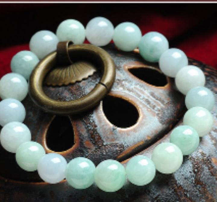 Vòng tay ngọc bích đính đá đá tự nhiên sang trọng 900002