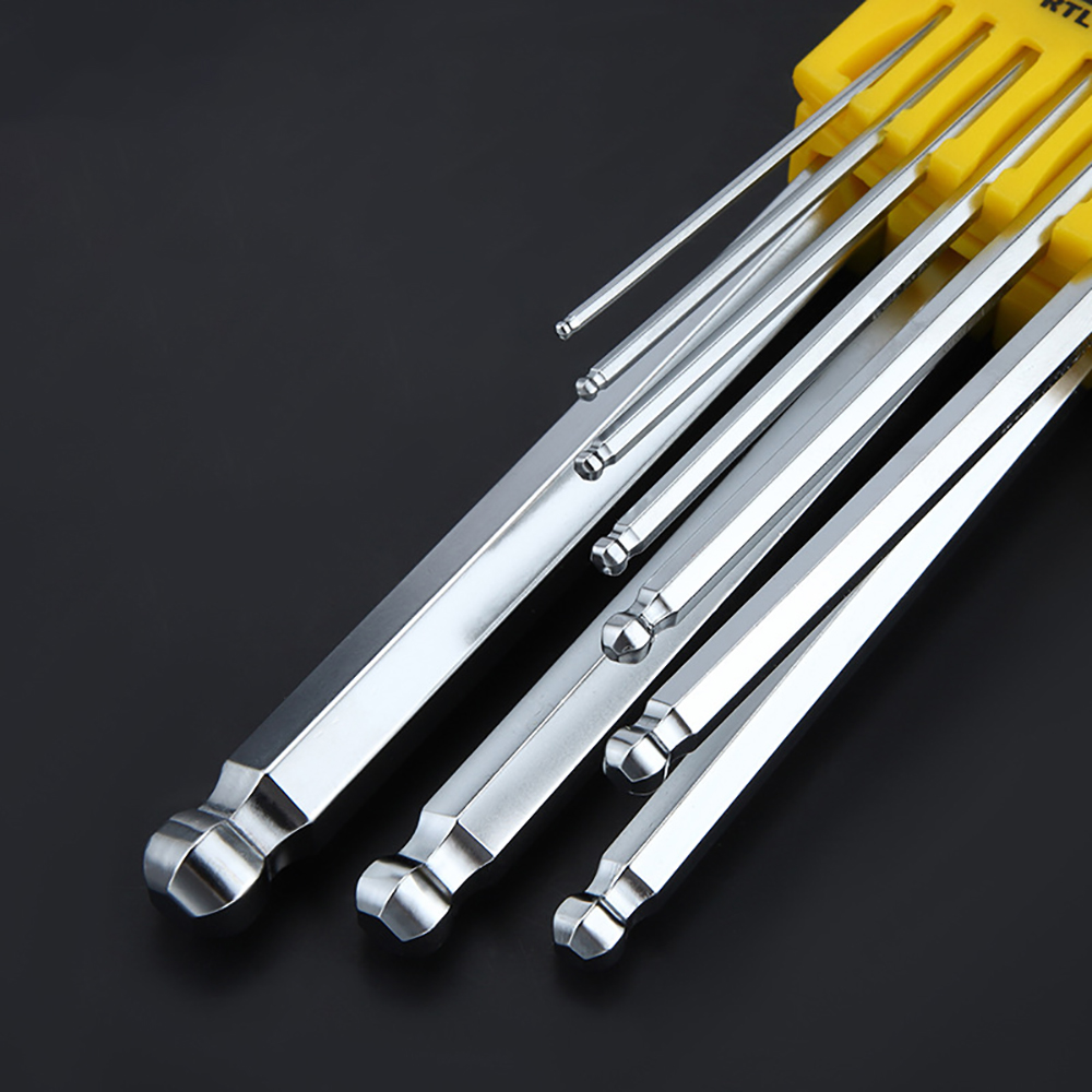 Bộ Lục Giác Đầu Bi 9 Cây ZOYI Thép Không Gỉ CR-V6150 Dụng Cụ Tháo Vặn Chống Mài Mòn Bọc Nhựa An Toàn Ứng Dụng