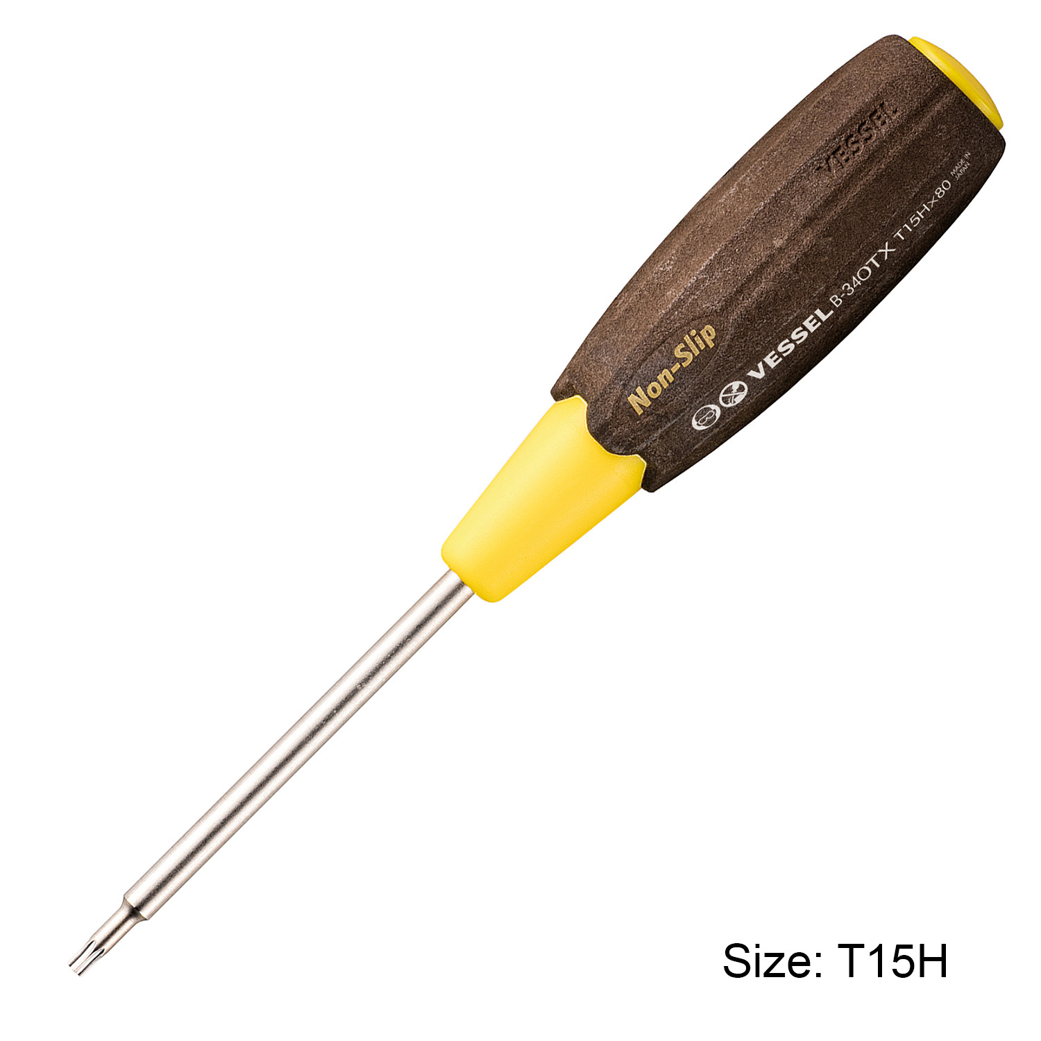 Tô vít cán gỗ chống trơn trượt No.340TX đầu hoa thị rỗng tâm Vessel