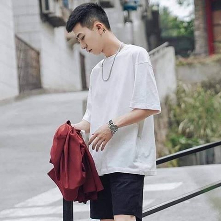Áo thun Oversize Trắng Trơn Form Rộng Tay Lỡ Unisex Streetwear - Trắng - M