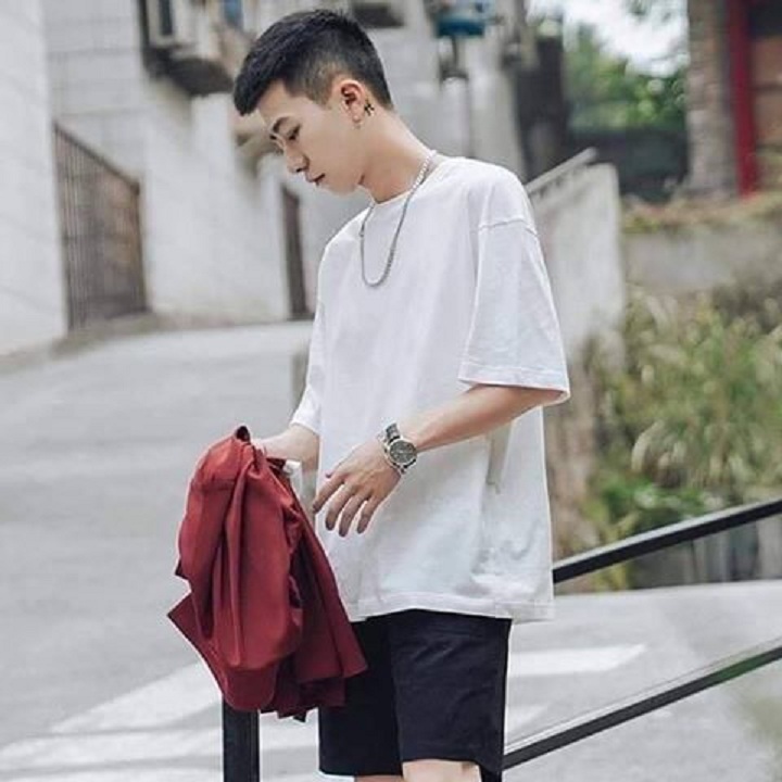 Áo thun Oversize Trắng Trơn Form Rộng Tay Lỡ Unisex Streetwear - Trắng - M