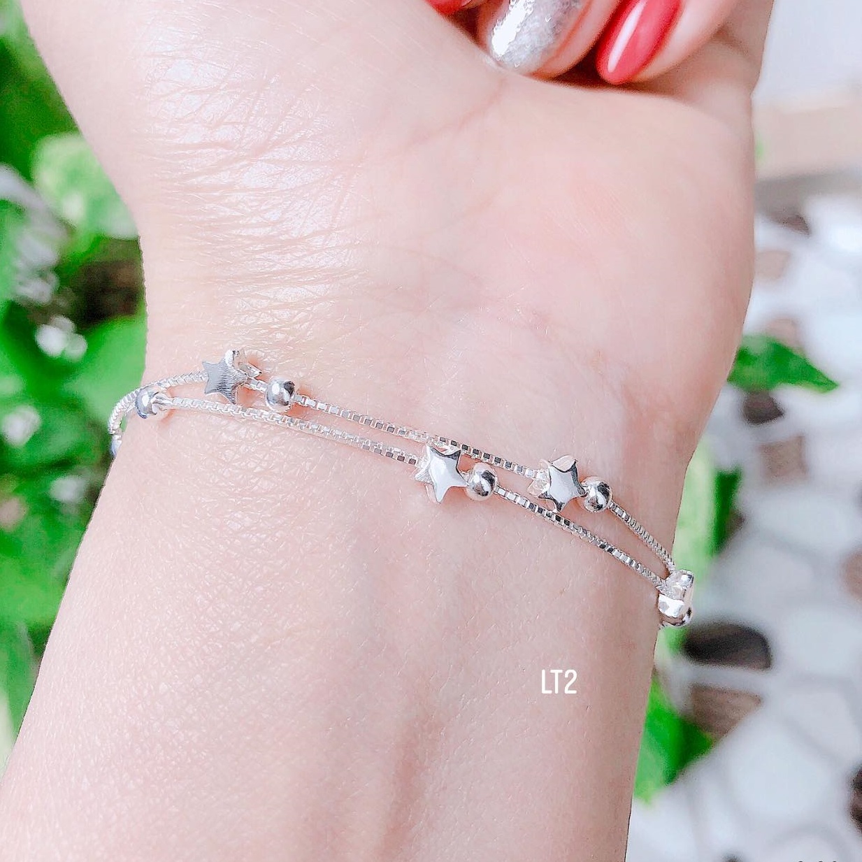 Lắc tay nữ thời trang chất liệu bạc Ý MS135a