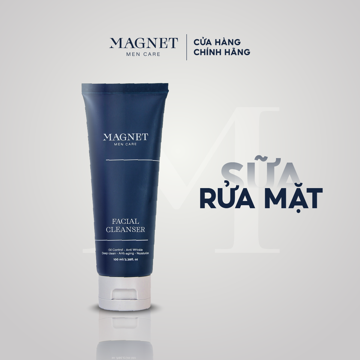 Combo Đẹp Da Magnet Men Care Sữa Rữa Mặt Nam 100ml & Mặt Nạ Tẩy Tế Bào Chết 70ml & Sữa Dưỡng Da 50ml