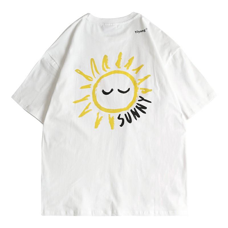 Áo thun nam tay lỡ form rộng SUNNY SMILE vải cotton trumunisex aothununisex aophongnam