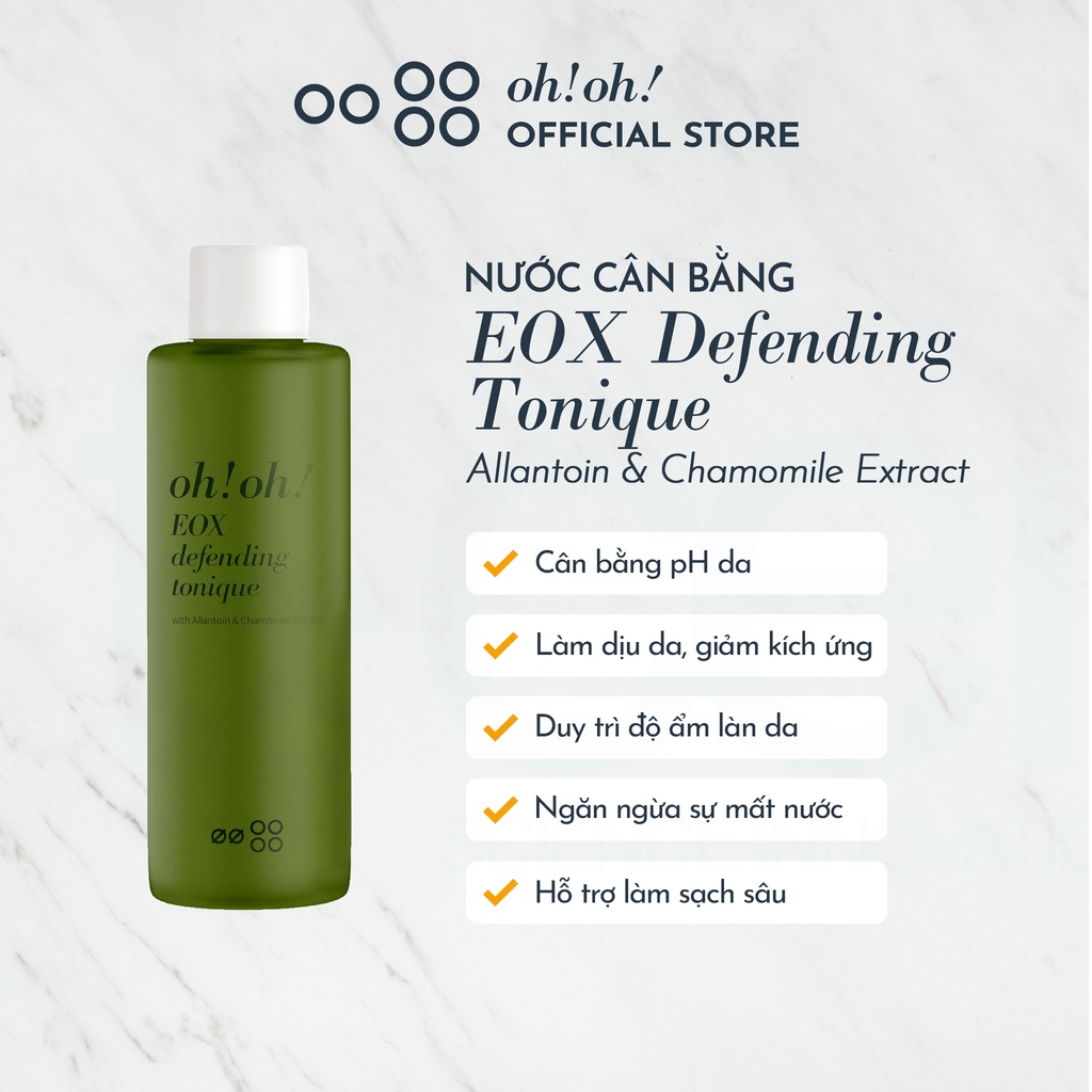 Nước Cân Bằng oh!oh! EOX Defending Tonique (with Allantoin &amp; Chamomile Extract) (150ml)