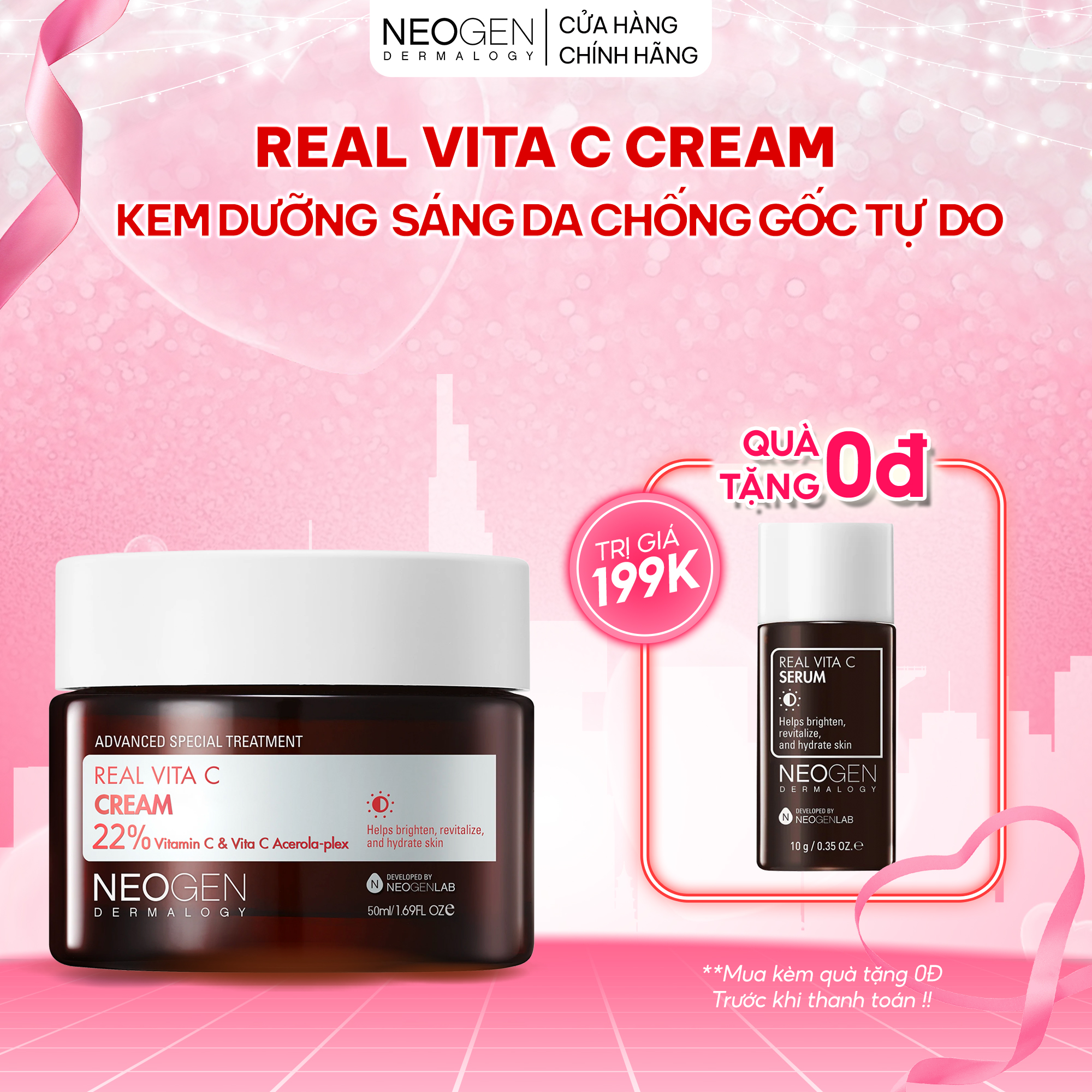 Kem Vitamin C Dưỡng Sáng, Mờ Thâm Mụn, Chống Gốc Tự Do Neogen Dermalogy Real Vita C Cream 50ml