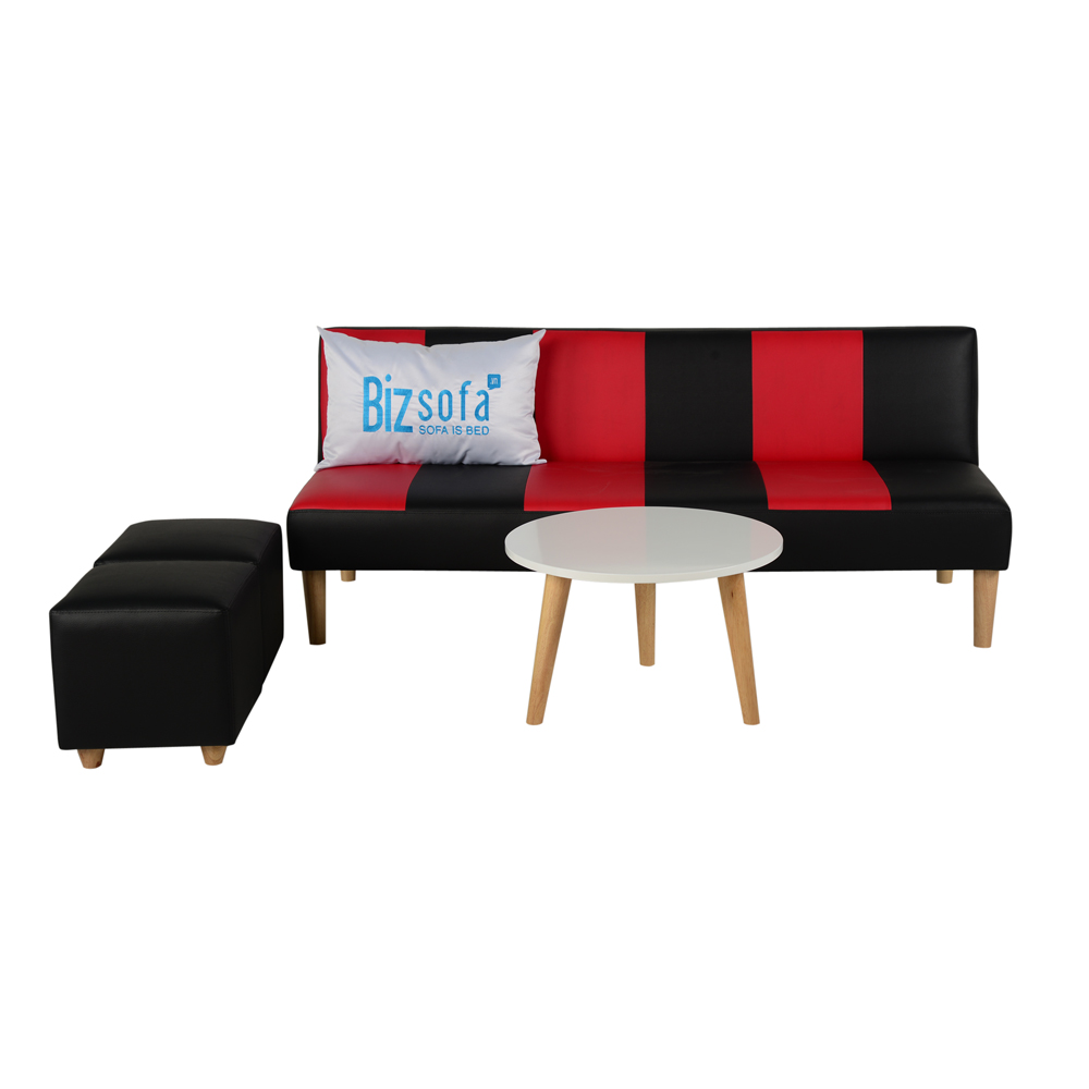 Trọn Bộ Sofa Phòng Khách _BizSofa Bed _MLF-280_(Sofa Giường + Bàn Tròn + 2 Ghế đôn)