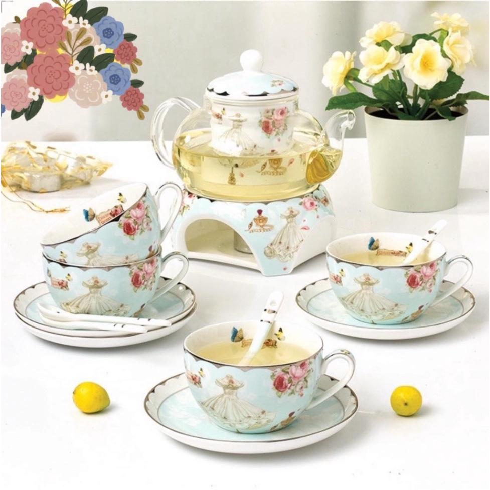 Bộ Ấm Trà Sứ Xương Châu Âu Floris, Siêu Sang, Nhập Đức