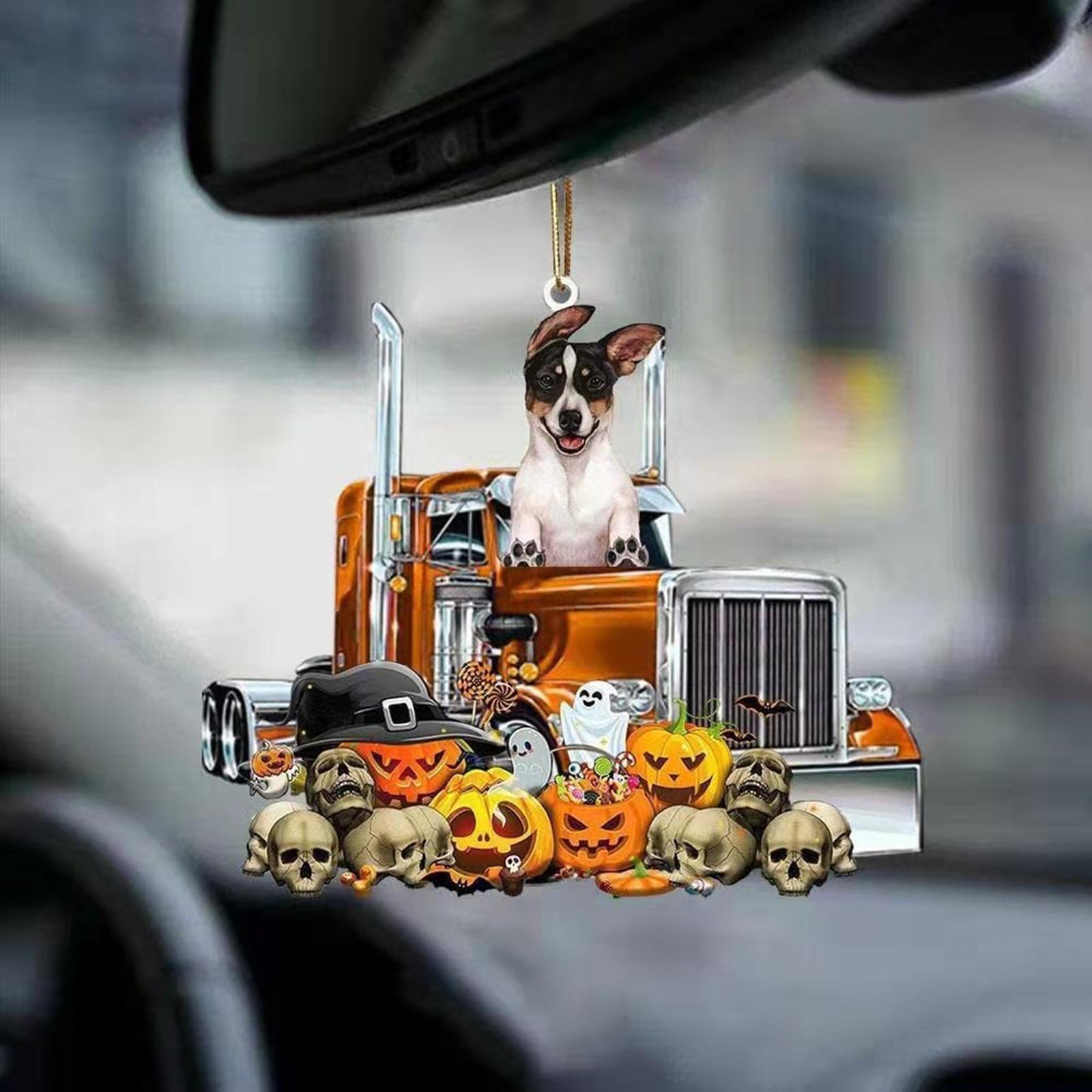 Funny Car Pendant/ Halloween Pumpkin Halloween Decor Lovely Auto Rearview Mirror Pendants Rear View Mirror Charm for Table