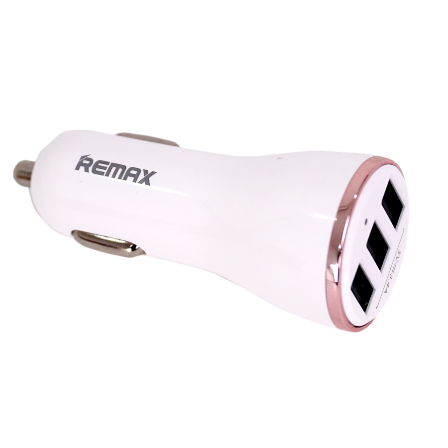 Tẩu Sạc Trên Ô Tô  Remax RCC-303, 3 Cổng USB + Tặng Kèm 1 Ghế Đỡ Điện Thoại Đa Năng T2 - Hàng Chính Hãng