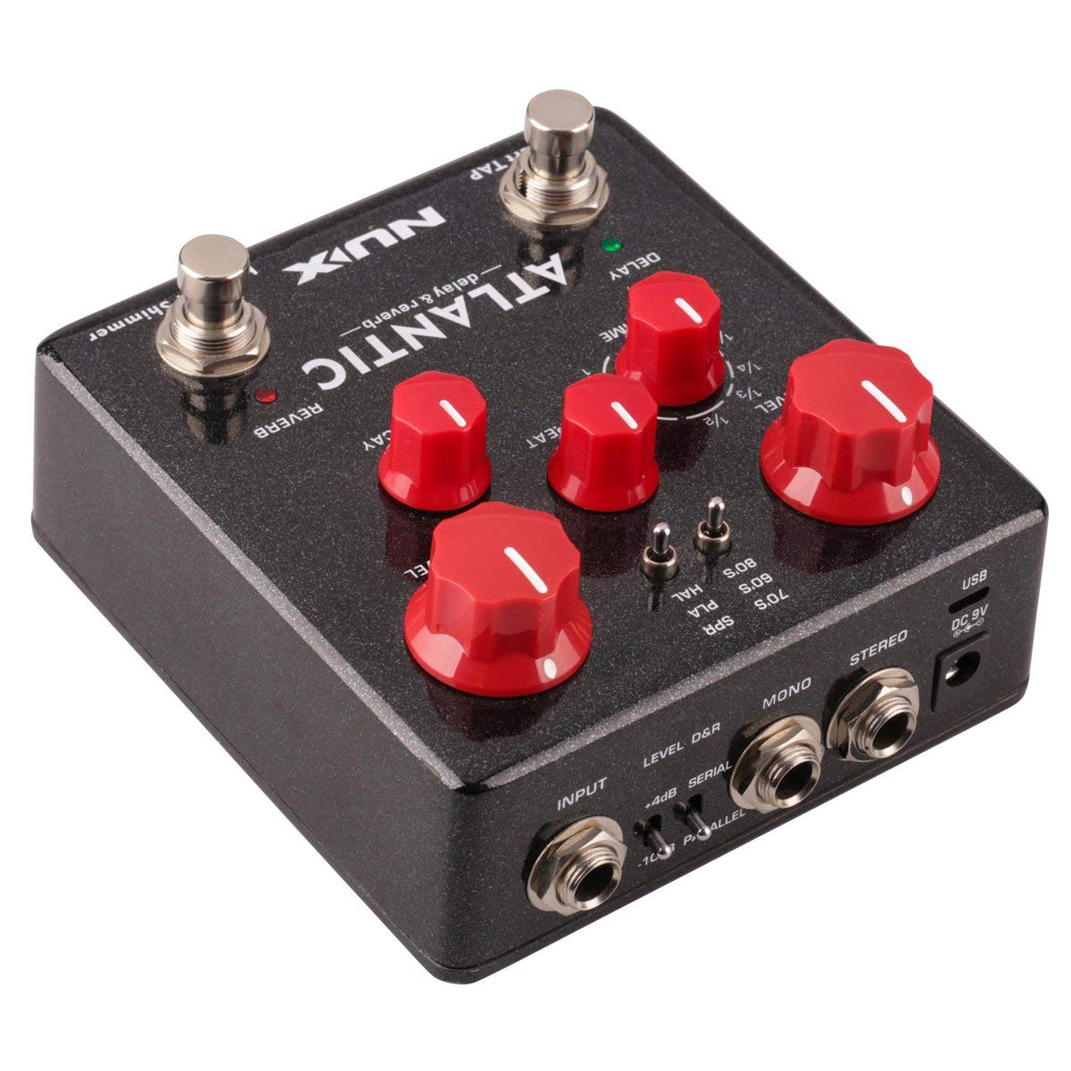 Phơ Đàn Guitar Nux Atlantic Reverb &amp; Delay Pedal NDR-5 (Bàn đạp Fuzz Effect Pedal) - Kèm Móng Gảy DreamMaker