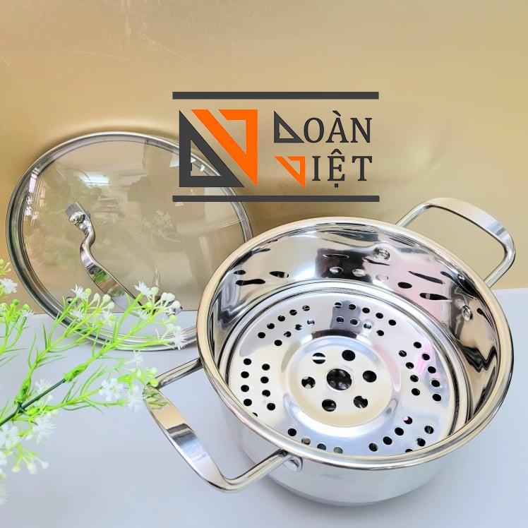 Nồi Xửng Hấp Inox ĐA NĂNG. Vỉ hấp rời sử dụng như Nồi Lẩu SOUP loại lớn dùng các loại bếp, bếp Từ
